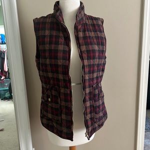 Brown plaid vest/ size large